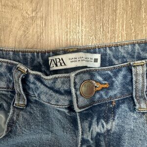 ZARA Raw Split High Waisted Jeans